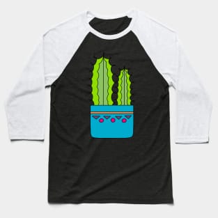 Cute Cactus Design #114: Big And Small Cacti In A Nice Blue Pot Baseball T-Shirt